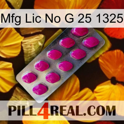 Mfg Lic No G 25 1325 09